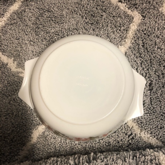 VINTAGE PYREX / England pink flowers dish 8” - Picture 8 of 10